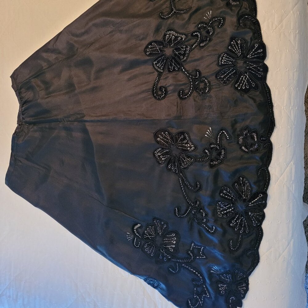 Chico's Long Black Silk Skirt, Size 3, NWT